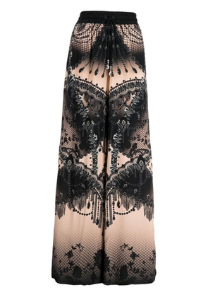 Camilla jewel-print silk palazzo pants - Black