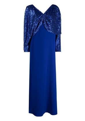 Dima Ayad sequin-panelled dress - Blue