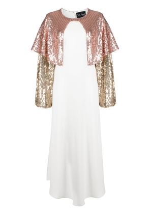 Dima Ayad sequin-embellished layered dress - White