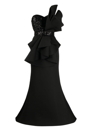 Badgley Mischka sculptural mermaid gown - Black
