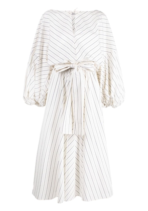 Palmer//Harding Renew striped cotton flared dress - White