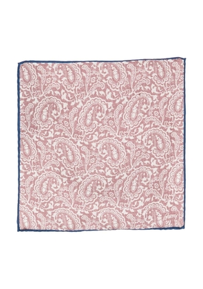 Brioni paisley-print silk handkerchief - Pink