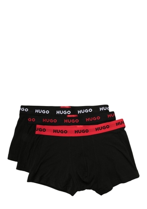 HUGO logo-waistband cotton briefs (pack of three) - Black