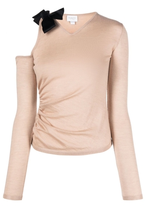 Giambattista Valli bow-embellished cut-out top - Neutrals