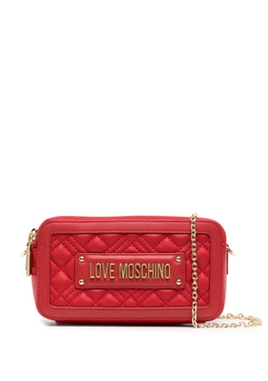 Love Moschino Sling Rode quilted clutch bag - Red