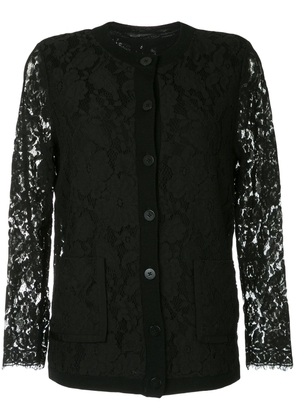 Onefifteen lace panel cardigan - Black