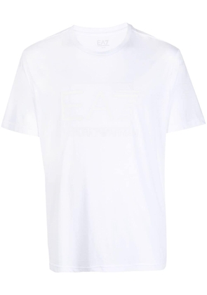 Ea7 Emporio Armani logo-embossed cotton T-shirt - White