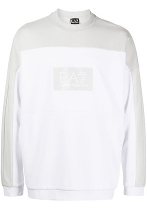 Ea7 Emporio Armani two-tone logo-print sweatshirt - Grey