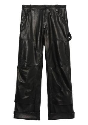 Simone Rocha panelled leather trousers - Black