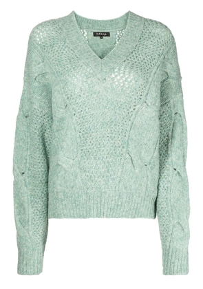 tout a coup chunky knitted V-neck jumper - Green