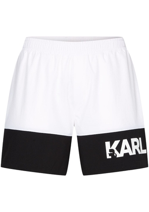 Karl Lagerfeld Colour-Block Med board-shorts - White