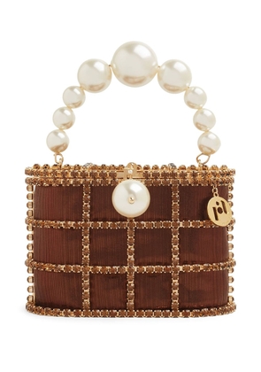 Rosantica crystal-embellished cut-out shoulder bag - Brown