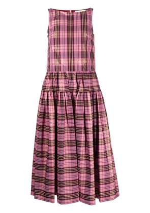 Molly Goddard check-pattern sleeveless dress - Pink
