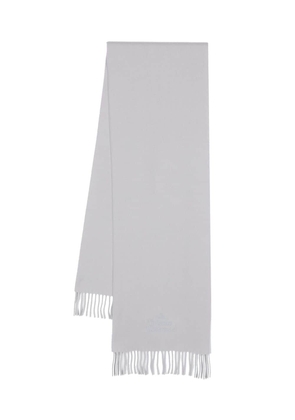 Vivienne Westwood Orb logo-embroidery wool scarf - Grey