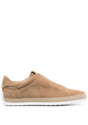 Tod's laceless suede sneakers - Brown