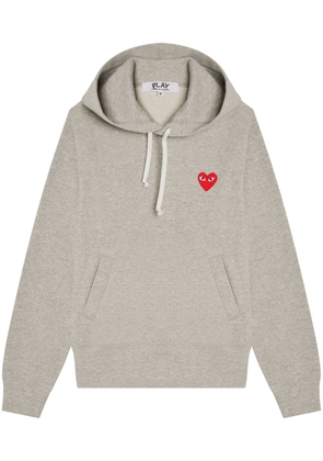 Comme Des Garçons Play heart-patch mélange-effect cotton hoodie - Grey