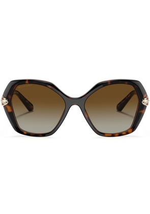 Bvlgari tortoiseshell-effect oversize sunglasses - Brown
