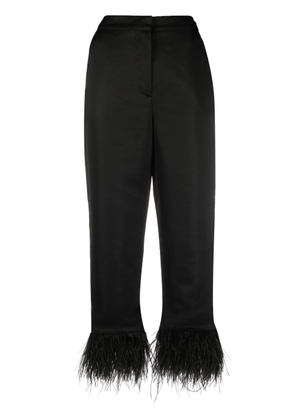 Kate Spade feather-trim cropped trousers - Black