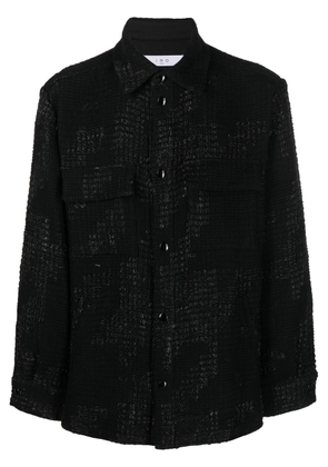 IRO patterned-jacquard button-up shirt - Black