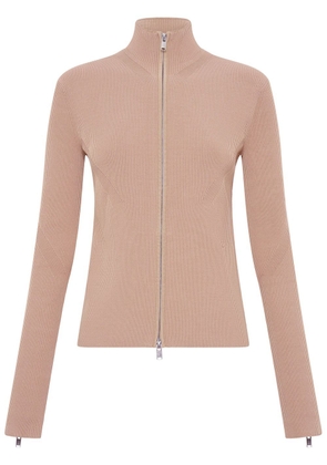 Dion Lee Angled ribbed-knit cardigan - Neutrals