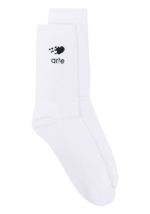 ARTE Cedric Pixel Heart-embroidered socks - White