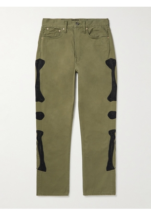 KAPITAL - Okagilly Straight-Leg Appliquéd Cotton Trousers - Men - Green - UK/US 30