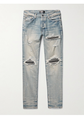 amiri mx1 skinny fit panelled distressed jeans men blue uk us 28 mr porter photo