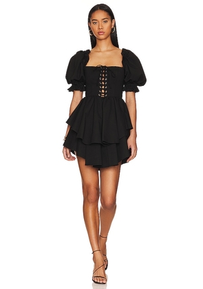 Selkie The Lace Up Party Dress in Black. Size 6X.