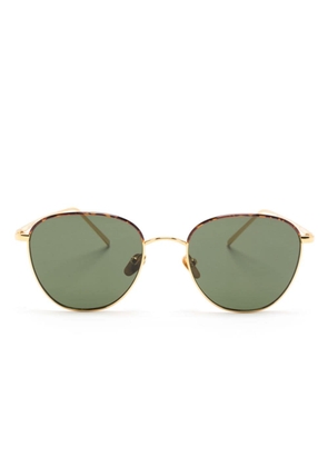 Linda Farrow tinted round-frame sunglasses - Gold