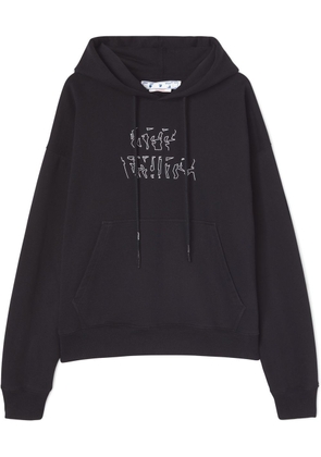 Off-White Arrows-logo drawstring hoodie - Black