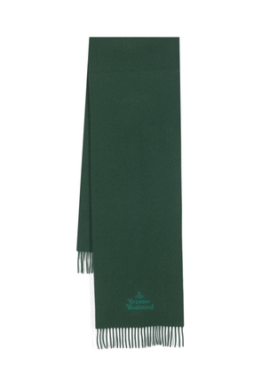 Vivienne Westwood Orb-embroidered wool scarf - Green