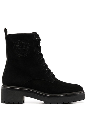 Tory Burch lace-up leather boots - Black