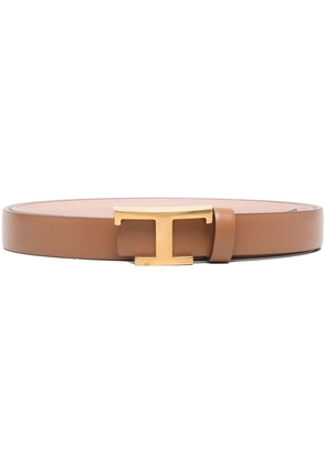 Tod's logo-buckle leather belt - Brown