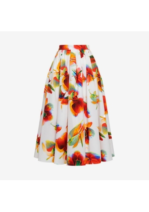 ALEXANDER MCQUEEN - Solarised Orchid Gathered Midi Skirt - Item 684284QCAHE9000