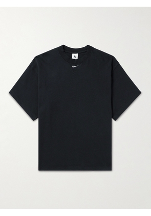 Nike - Solo Swoosh Logo-Embroidered Cotton-Jersey T-shirt - Men - Black - XS