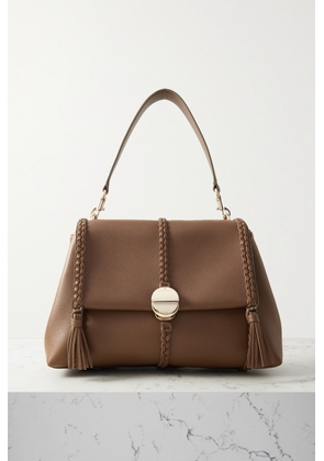 Chloé - + Net Sustain Penelope Medium Braided Textured-leather Shoulder Bag - Brown - One size