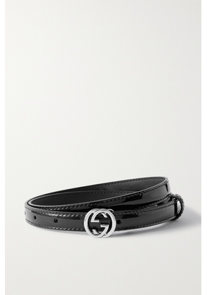 Gucci - Interlocking G Patent-leather Belt - Black - 70,75,80,85,90,95