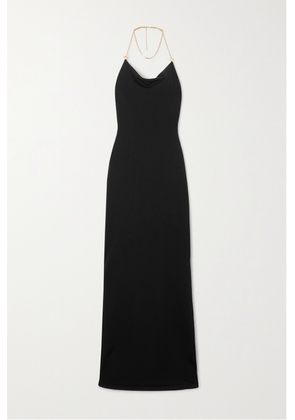 Bottega Veneta - Chain-embellished Knitted Hatlerneck Gown - Black - XS,S,M,L,XL