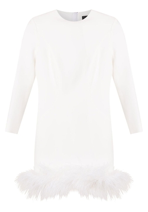 Andrea Bogosian feather-trimmed mini dress - White