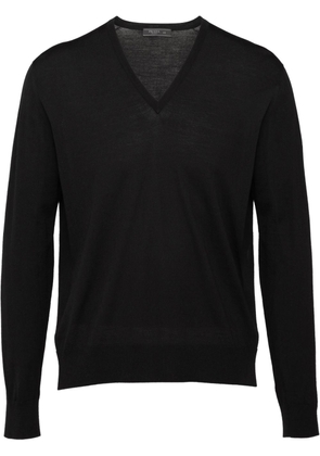 Prada knitted v-neck sweater - Black