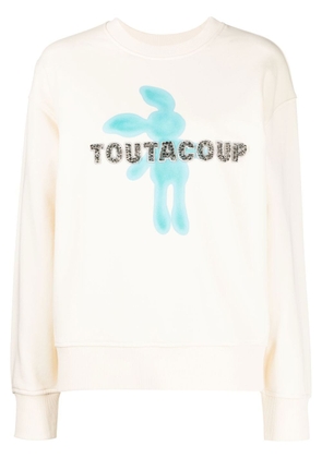 tout a coup logo-embellished long-sleeved sweatshirt - White