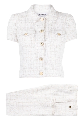 CHANEL Pre-Owned 2001 tweed two-piece set - White