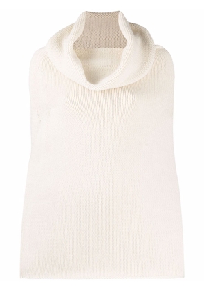 Ann Demeulemeester roll-neck knitted poncho - Neutrals