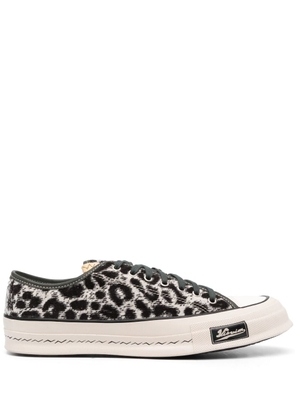 visvim leopard-print low-top calf-leather sneakers - Black