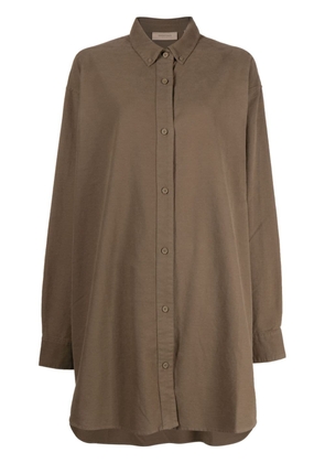 FEAR OF GOD ESSENTIALS logo-patch oversized cotton shirt - Brown