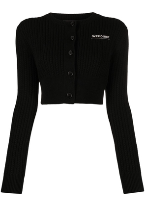 We11done cable-knit cropped cardigan - Black