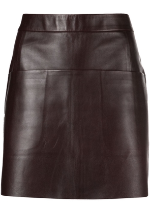 Céline Pre-Owned A-line leather skirt - Brown