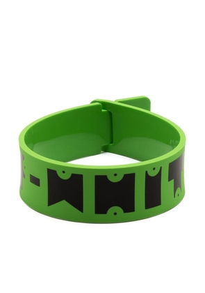 Off-White logo-print band bracelet - Green