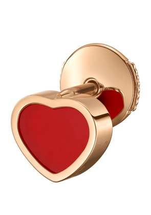 Chopard Rose Gold And Carnelian My Happy Hearts Single Earring