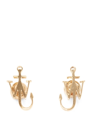 Jw Anderson Gold-Plated Monogram Earrings